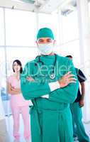 surgeon wearing a surgical mask