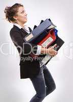 business woman with folders for documents