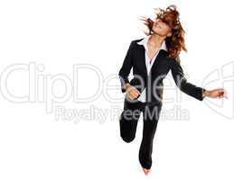bussiness woman jumping