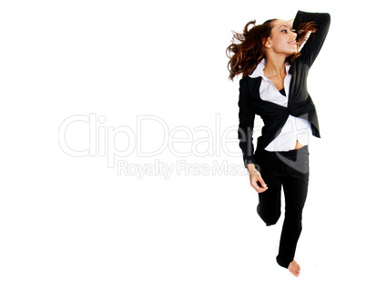 business woman jumping