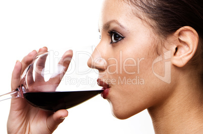 girl with the red wine