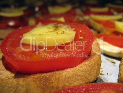 Cheese and Tomato Cakes in a Italian Cuisine