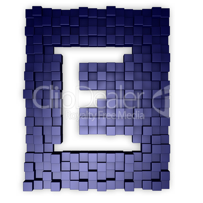 blaue würfel bilden ein e