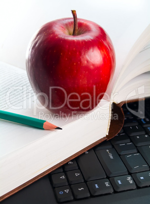 apple and book