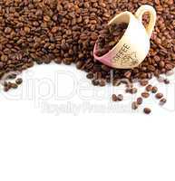 coffe beans and cup