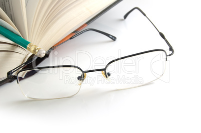 book and glasses