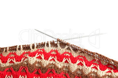 Closeup of knitting