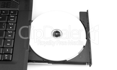 dvd blank in tray of laptop