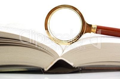 Magnifier and the book