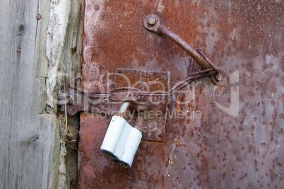 padlock on a door