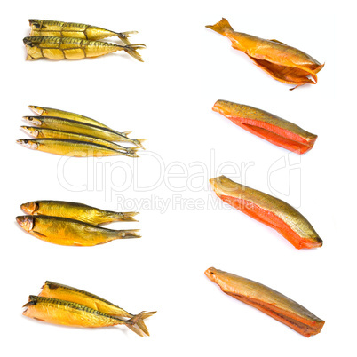 Set of smoked fish