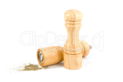Salt and Pepper shakers and milled pepper