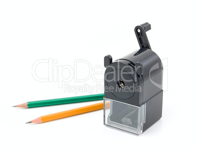 sharpener and pencils