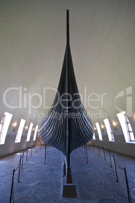 Old Viking Ship exposed in a Oslo Museum, Norway