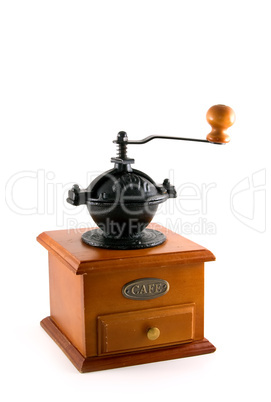 Traditional wooden coffee grinder