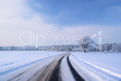 Straße im Winter - road in winter 04