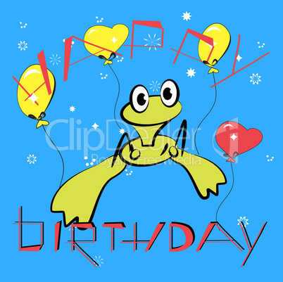 Birthday card with frog