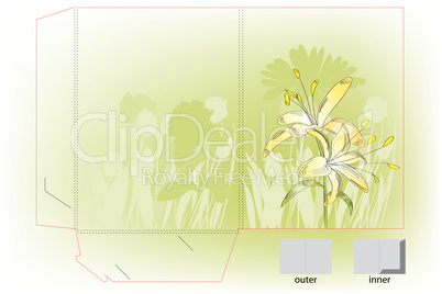 Folder with lily flowers