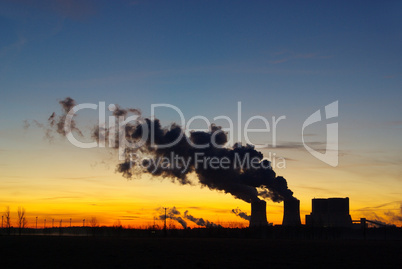 Schwarze Pumpe Kraftwerk Sonnenaufgang  - Schwarze Pumpe power plant sunset 04