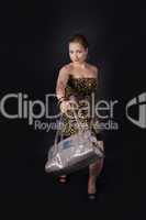 Fashion photo, model with a bag