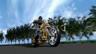 3D Man Riding Motorcycle HD1080