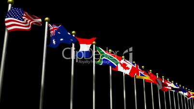3D Flags in the Wind HD1080