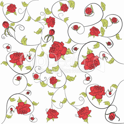 Background with roses flowers