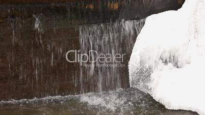 frozen waterfall close up
