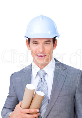 Confident male architect