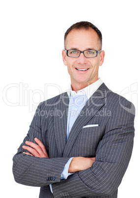 Attractive mature businessman wearing glasses