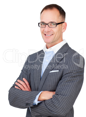 Middle aged businessman wearing glasses