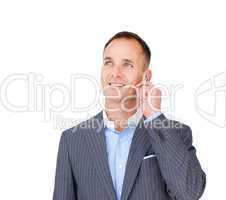 businessman with headset on