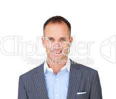 businessman with headset on