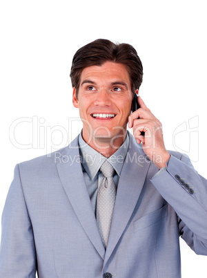 Confident businessman talking on phone