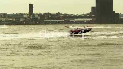 Honda Formula 4-Stroke power boats on the River Mersey, Liverpool, UK