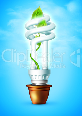 Luminous Bulb With Plant