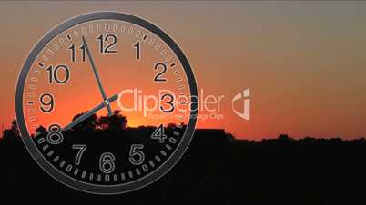 Clock With Sunset Time Lapse 02
