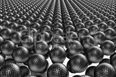 Hundreds of steel golf balls lined up on a mirror
