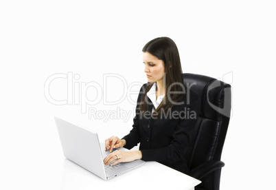 Business Woman Working on Laptop