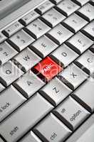 Red Panic Button on Computer Keyboard