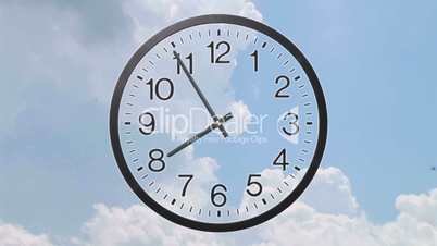 Clock With Clouds Time Lapse