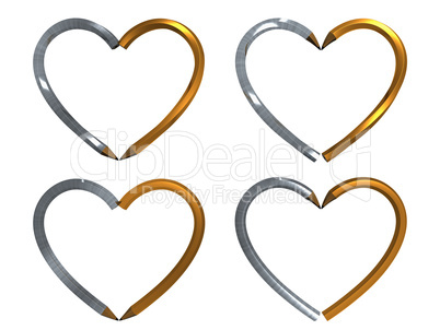 pen in heart shape isolated