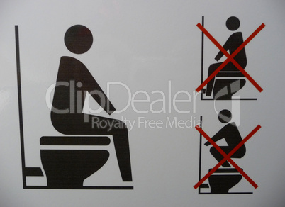 Schild in japanischer Toilette