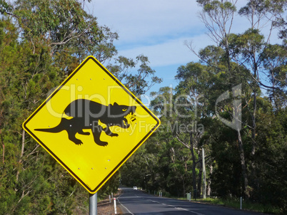 Schild mit Tansmanischen Teufel