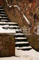 stairs with snow