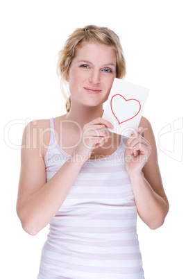 Woman with love letter