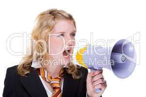 Woman with megaphone