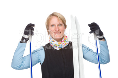 Woman with ski