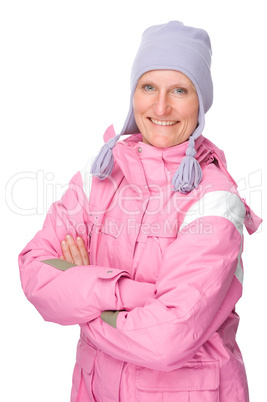 Woman with winter clothes