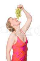 Woman with grapes